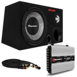 Caixa Trio Som Automotivo Completa 590W RMS Subwoofer 12 Pol + Tweeter + Corneta + Módulo Taramps - Prime