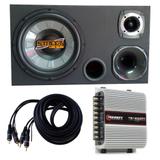 Caixa Trio Som Carro Automotivo + Modulo ts400x4 + Brinde - Multi marcas