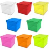 Caixinha Acrílica 5x5 CM Quadrada com Tampa Chanfrada - 50 Unidades - Grupo oiram