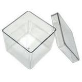 Caixinha acrílica transparente 5x5 cm - 10 unidades - Fabi brindes