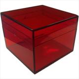 Caixinha de Acrílico Linha Escritório Vermelho Média 6cm x 6cm - Metaltru