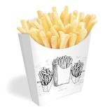 Caixinha Embalagem Batata Frita Salgados Branco Preto 1000un - Pdv print