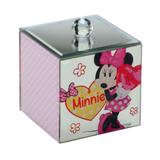 Caixinha para Algodão espelhado Minnie Lovely Pink Disney
