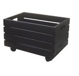 Caixote Decorativo Preto - Com Rodinhas 46x31x24 Cm - Smalldesign777