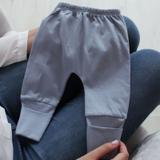Calça Mijão (Culote) Prematuro Malha Vira Pé Reversível Liso Cinza - Mais que baby
