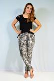 Calça Skinny Animal Print Bolso Faca em Sarja - Jeito unico