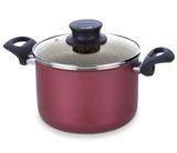 Caldeirão Antiaderente com Alças e Tampa de Vidro Paris Tramontina - Vermelho / 24 Cm / 7.5 Kg