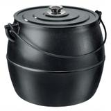 Caldeirão Bojudo Ferro Fundido Tampa Aço Panela Mineira 28 L