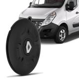 Calota Centro Miolo de Roda Aro 16 Renault Master 2013 a 2017 Fechada Preto Furação 5x130 - Emblemax