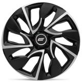 Calota Esportiva DS4 Aro 14 Black Silver Encaixe Universal - Elitte