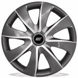 Calota Esportiva Prime Aro 14 Graphite Silver Encaixe Universal - Elitte