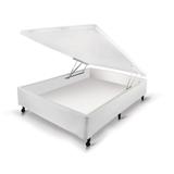 Cama Box Baú Castor Solteiro Universal Branco 90x200x35cm