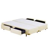 Cama Box CASAL Bege Bipartido Universal 4 Gavetas - 138x188 - Cosmopolita