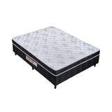 Cama Box Casal Conjugado 51cmx138mx188m D28 Espuma Semi Ortopédico Quality-Flex Branco/Preto
