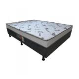 Cama Box Casal Diamante Luxo EspumaD28 Cinza/Branco ELEGANCE