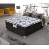 Cama Box Casal Flora Molas Ensacadas Gazin 138x188x61 Preto