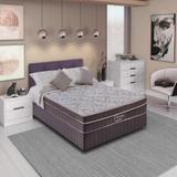 Cama Box Casal Molas Ensacadas Flora Marrom - Kappesberg - 138X188X53