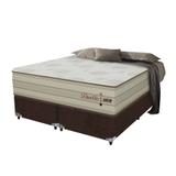 Cama box + colchão Gazin King Size com molas ensacadas Duetto Eurotop Duplo Double Face
