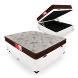 Cama Box Com Baú Casal + Colchão De Molas - Prorelax - Cristal 138cm