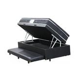 Cama Box Com Baú e Auxiliar Solteiro + Colchão De Molas - Ortobom - Physical Nanolastic 88cm