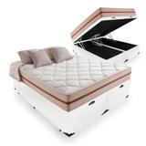 Cama Box Com Baú King + Colchão De Molas Ensacadas - Anjos - Classic 26x203x193cm