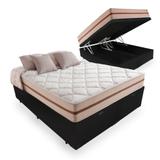 Cama Box Com Baú Queen + Colchão De Molas Ensacadas - Anjos - Classic 22x198x158cm