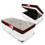 Cama Box Com Baú Solteiro + Colchão De Molas - Prorelax - Cristal 88cm