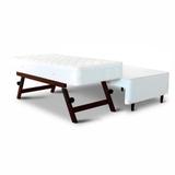 Cama Box com Cama Auxiliar 88 Solteiro Versatil Mola Microcoil Poliéster Branco - Mobly