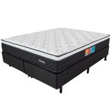 Cama Box King Colchão Pillow Top Espuma Viscoelástica D33 Molas Ensacadas 193x203x62cm Bf Colchões