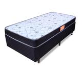 Cama Box Solteiro (Box + Colchão) Espuma D33 Selada Preto BF Colchões 88x188x54cm
