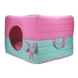 Cama Cabana 2 Em 1 - Imperial Rosa e Tifany - Tamanho M - Amour pet