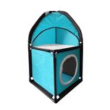 Cama Casinha Toca Caixa Tunel Para Gato Pet 69 X 36 Azul - Horizonte