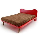 Cama com Almofada Marrom e Cabeceira Vermelho - P - Tomtom