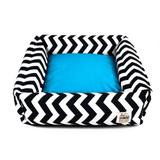 Cama de Cachorro com Zíper Hanna Especial 90x90 - Chevron Azul - Senhor bicho