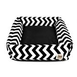 Cama de Cachorro com Zíper Hanna - G - Chevron Preto - Senhor bicho
