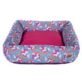 Cama de Cachorro com Zíper Hanna - G - Unicórnio Azul Pink - Senhor bicho