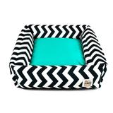 Cama de Cachorro com Zíper Hanna - GG - Chevron Verde - Senhor bicho