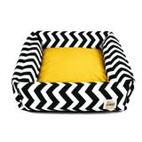 Cama de Cachorro com Zíper Hanna - M - Chevron Amarelo - Senhor bicho