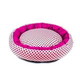 Cama de Cachorro com Zíper Redonda Nani - M - Rosa Poá Pink - Senhor bicho