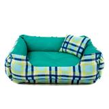 Cama de Cachorro Dupla Face Lola - M - Xadrez Verde - Senhor bicho