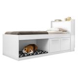 Cama de Solteiro Branca com Box Pet Brelini
