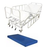 Cama Hospitalar Manual com Colchão 3 Movimentos com Subida e Descida do Leito Standard - Desematec
