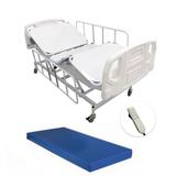 Cama Hospitalar Motorizada com Colchão 3 Movimentos com Elevação e Descida do Leito Semi Luxo - Desematec