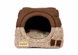 Cama Iglu e Toca Para Cachorro Luppet Luxo Marrom Onça