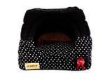 Cama Iglu e Toca Para Cachorro Luppet Luxo Preto Poa