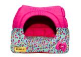 Cama Iglu e Toca Para Cachorro Luppet Luxo Rosa Borboleta