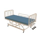 Cama Manual Fawler ,03 Manivelas ,Leito em Chapas ,Rodízios , Cabeceiras e Grades Tubulares - Sano hospitalarloja de fábrica