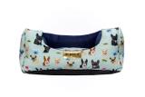 Cama para Cachorro Quadrada Impermeavel Luppet Azul Cachorrinho