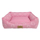 Cama Para Pet Coroa Tamanho M 66x53cm Rosa Fabrica Pet - Fábrica pet