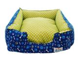 Cama Pet Cachorro Gato Brisa c/ Zíper - Tam.M - Azul Royal com Verde - Tili pet